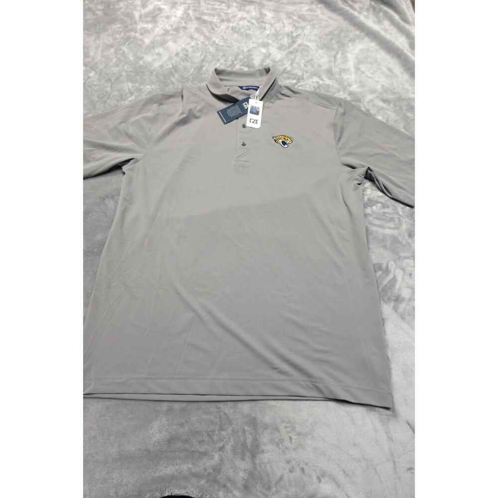 Jacksonville‎ Jaguars NFL Cutter & Buck Men's Large Tall Gray Polo Shirt NWT